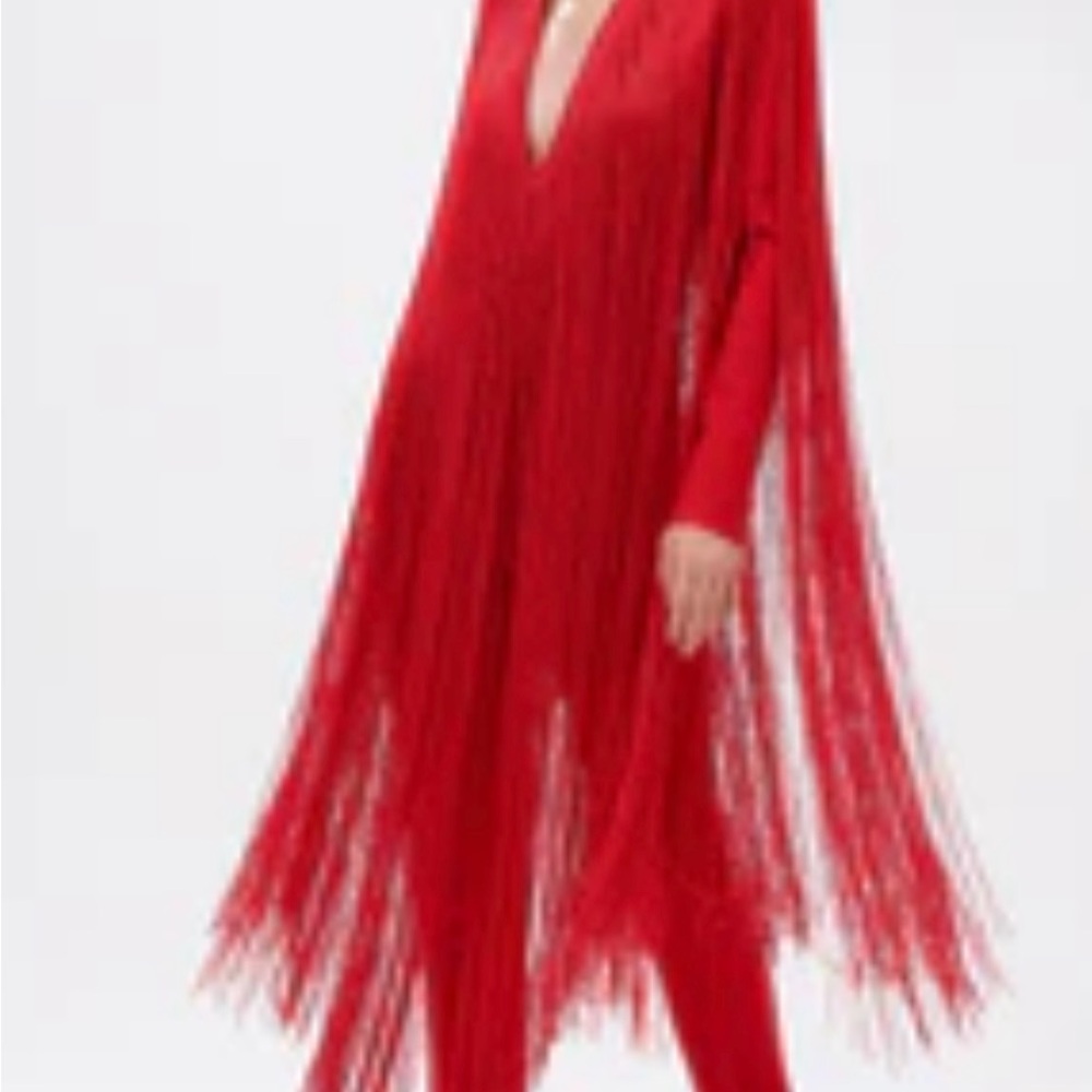 AKIRA Vibrant Red jump suit with fringe - Picture 10 of 10